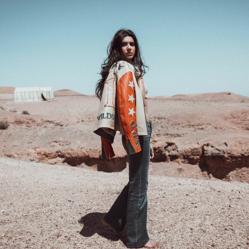 WILDUST｜スター ＆ ストライプ レザー ジャケット｜レザー｜ブリック｜モデル着用