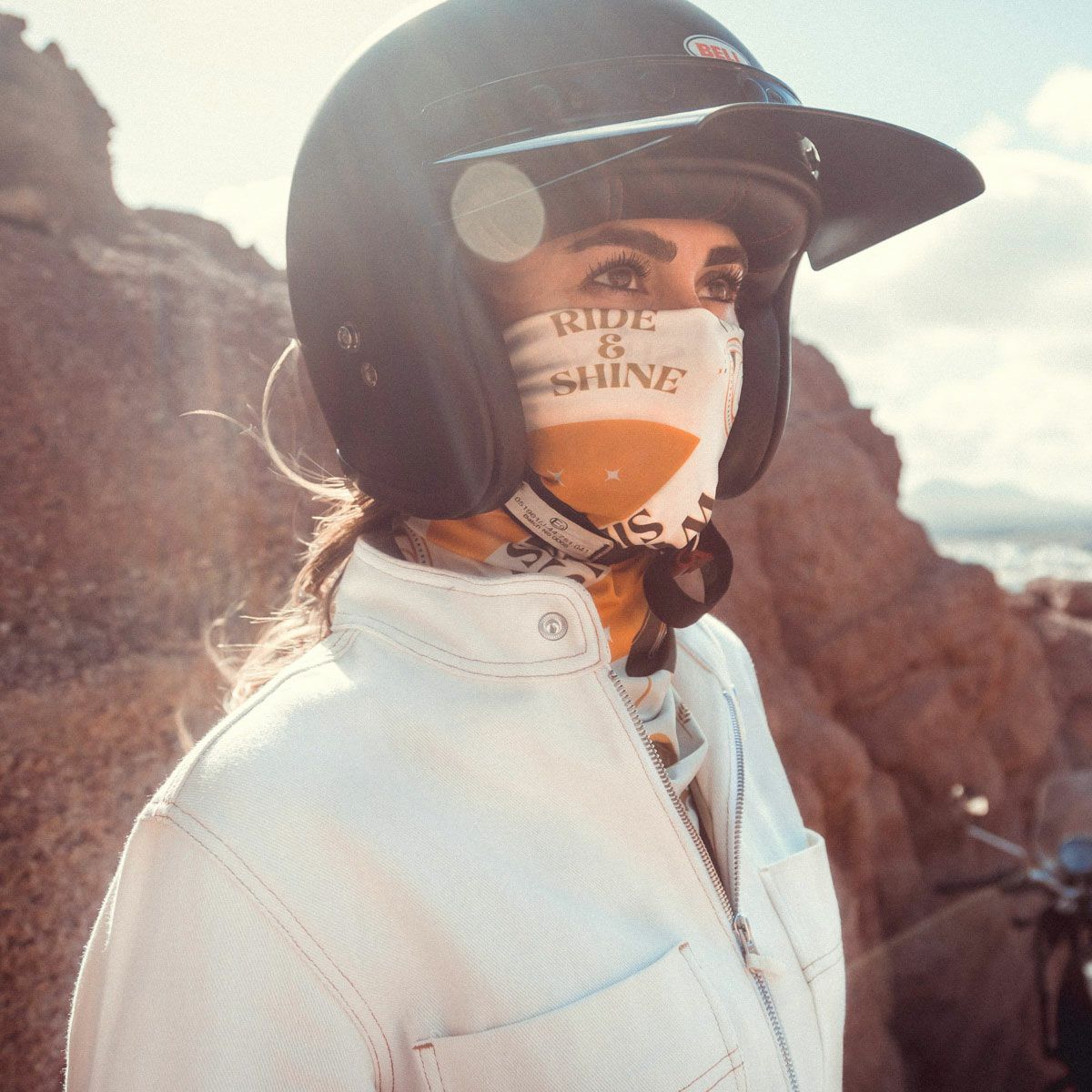 WILDUST｜アビエーター オーバーオール｜エクリュ｜モデル着用