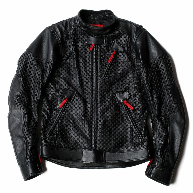 SHINICHIRO ARAKAWA｜パンチング レザー ジャケット｜レザー｜ブラック