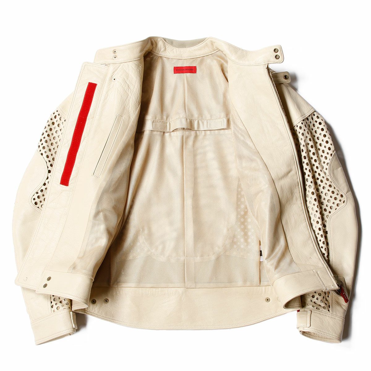 SHINICHIRO ARAKAWA｜パンチング レザー ジャケット｜レザー｜ベージュ