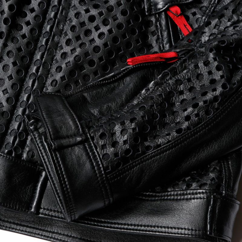 SHINICHIRO ARAKAWA｜パンチング レザー ジャケット｜レザー｜ブラック