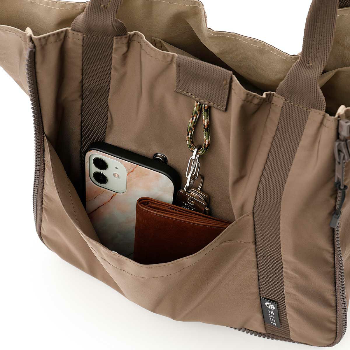 WARP｜トランスフォーム ミニ トートバッグ｜トートバッグ｜モカ