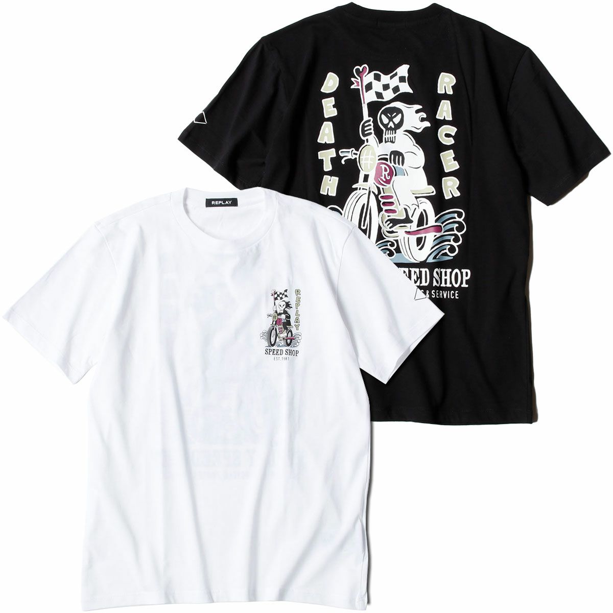 Replay｜レーサープリント Ｔシャツ｜