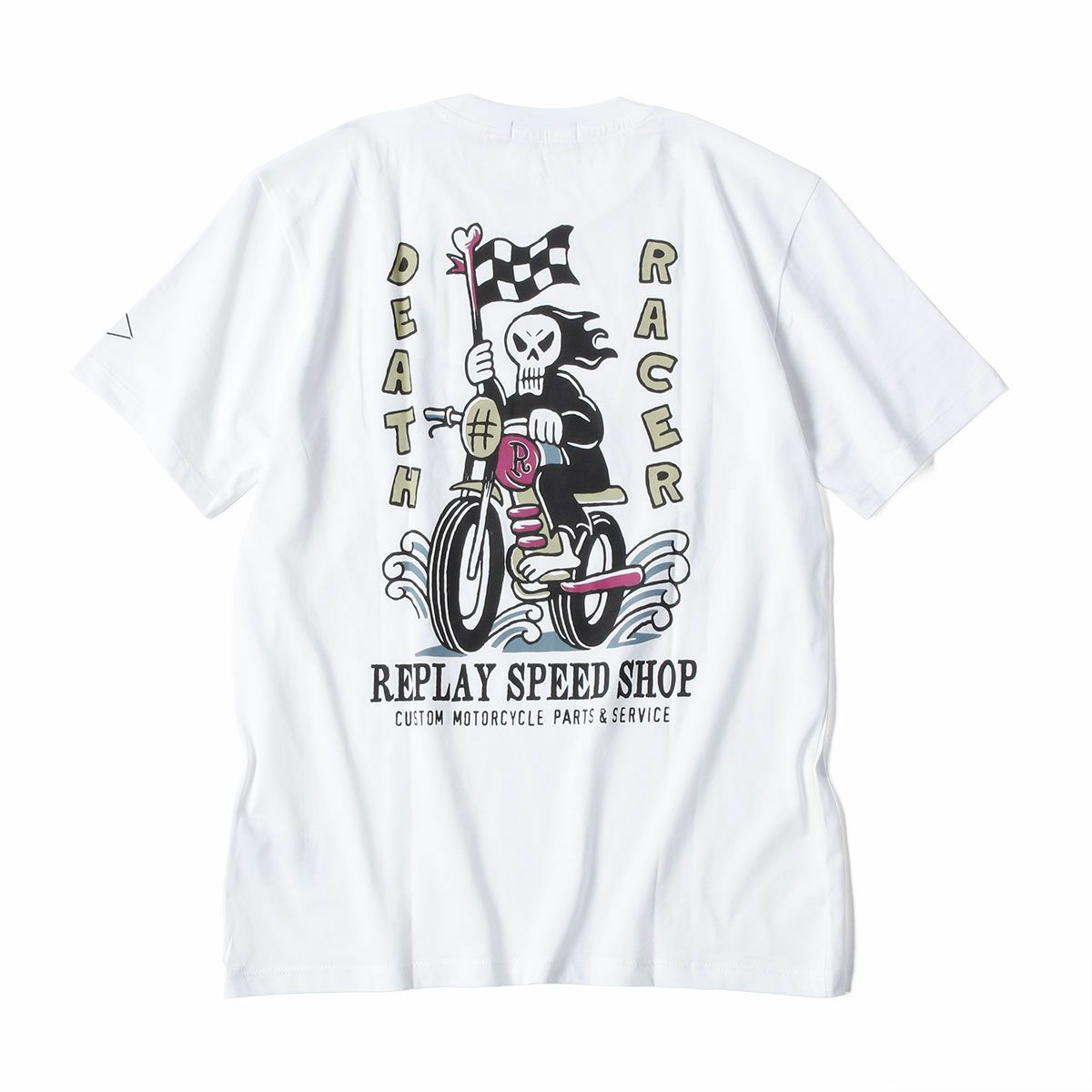 Replay｜レーサープリント Ｔシャツ｜ホワイト