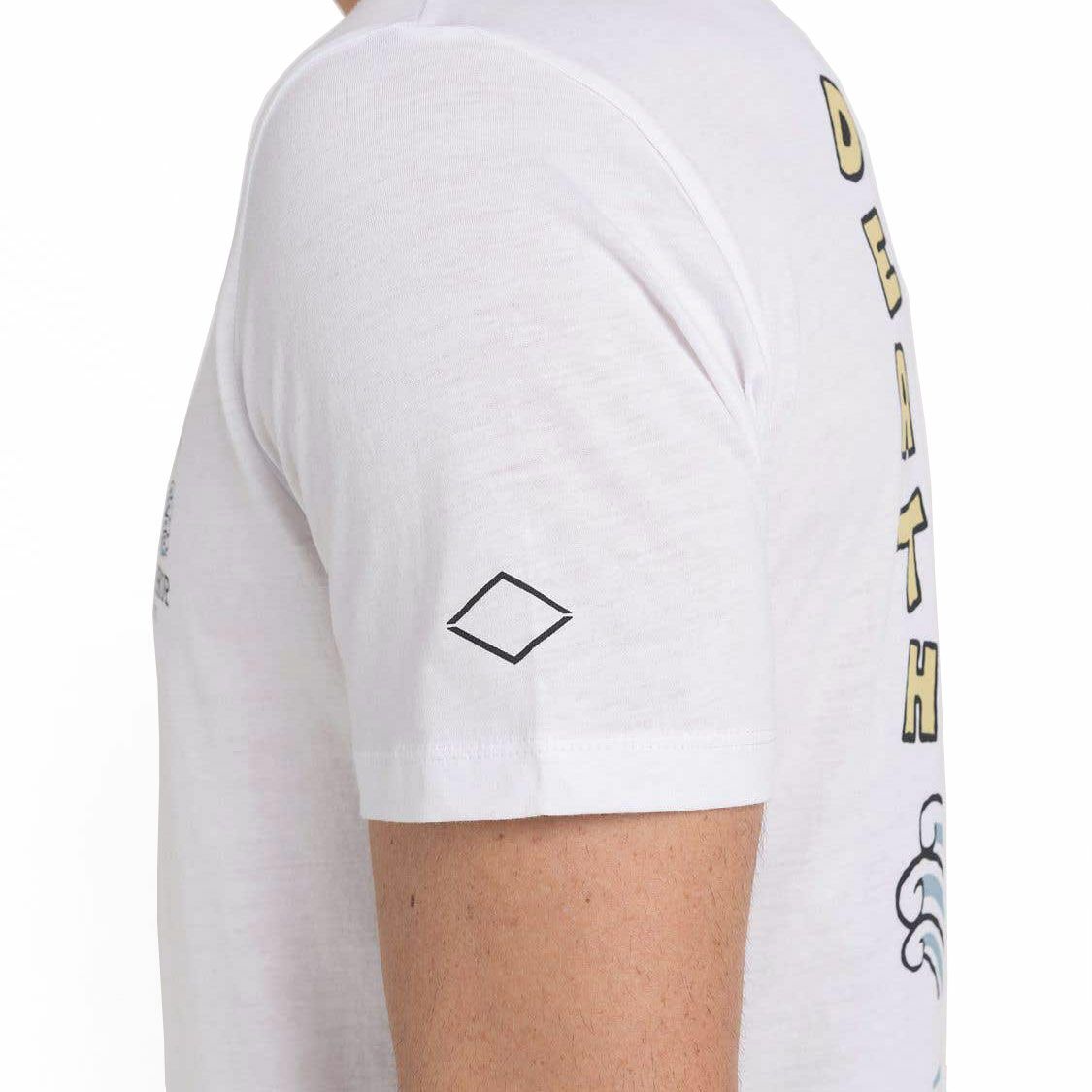 Replay｜レーサープリント Ｔシャツ｜ホワイト｜モデル着用