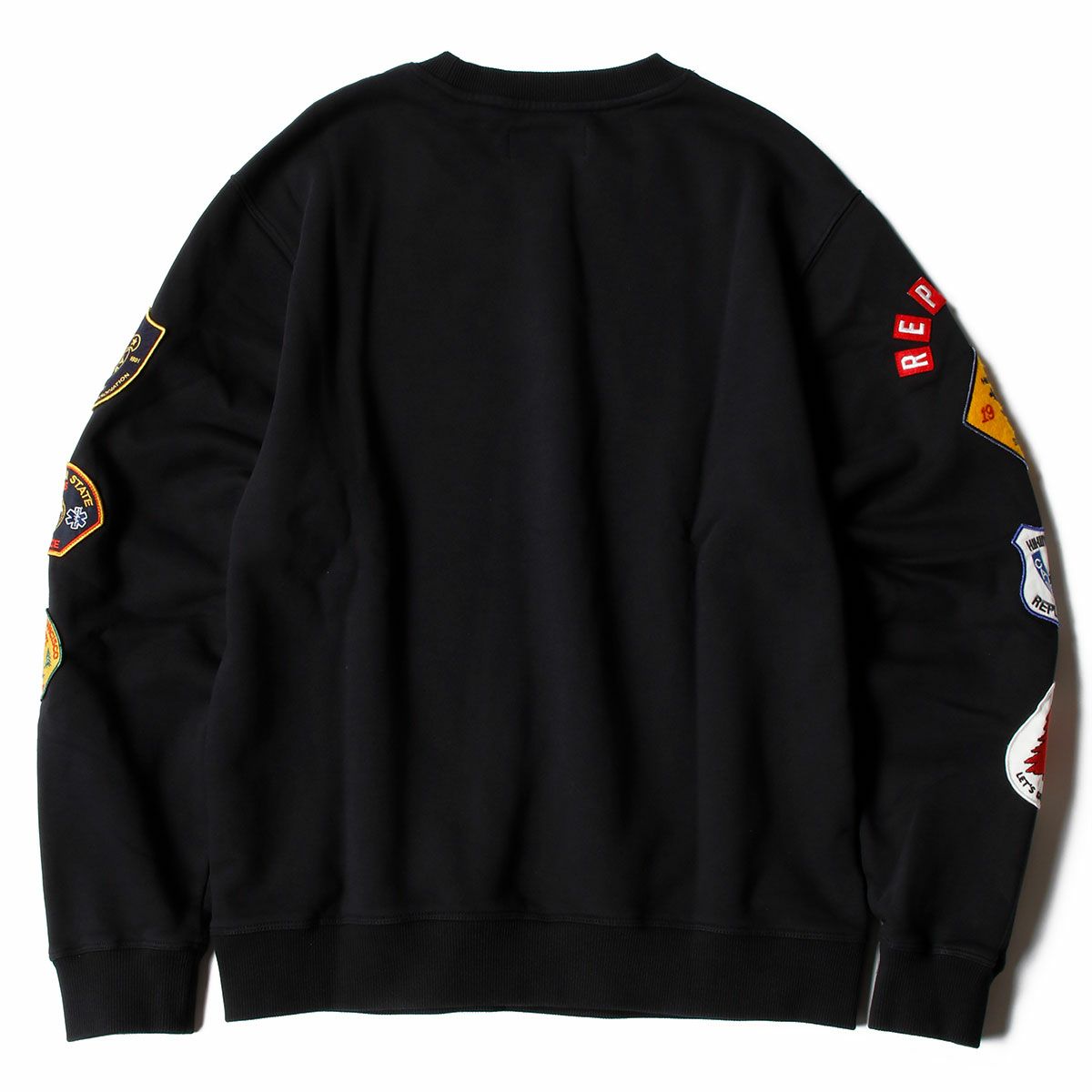Replay｜ワッペン スリーブ スウェットシャツ｜ブラック