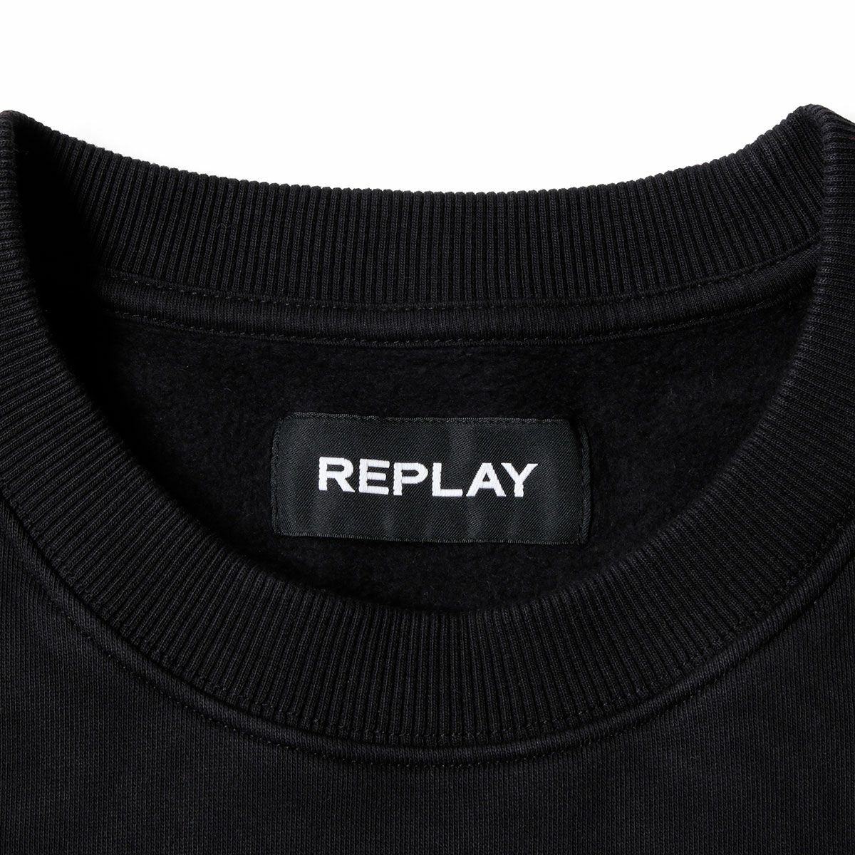 Replay｜ワッペン スリーブ スウェットシャツ｜ブラック