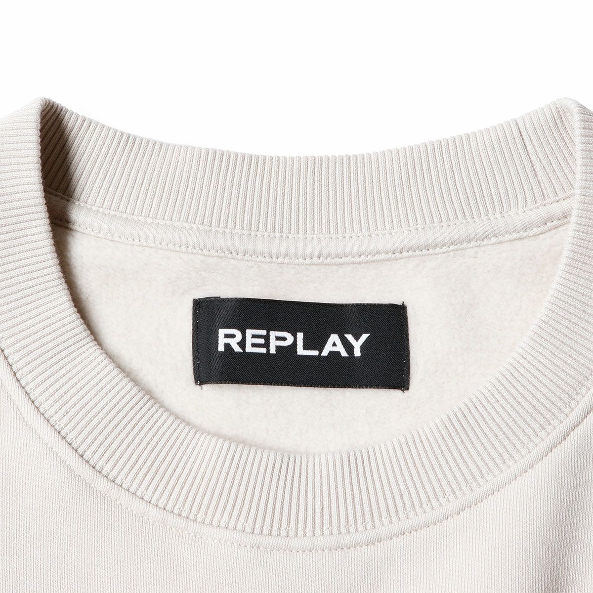Replay｜ワッペン スリーブ スウェットシャツ｜ベージュ