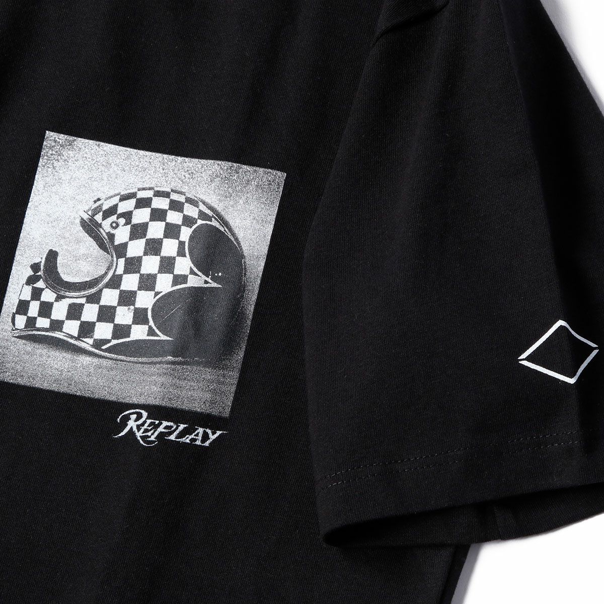 Replay｜モーターサイクル プリント Ｔシャツ｜ブラック