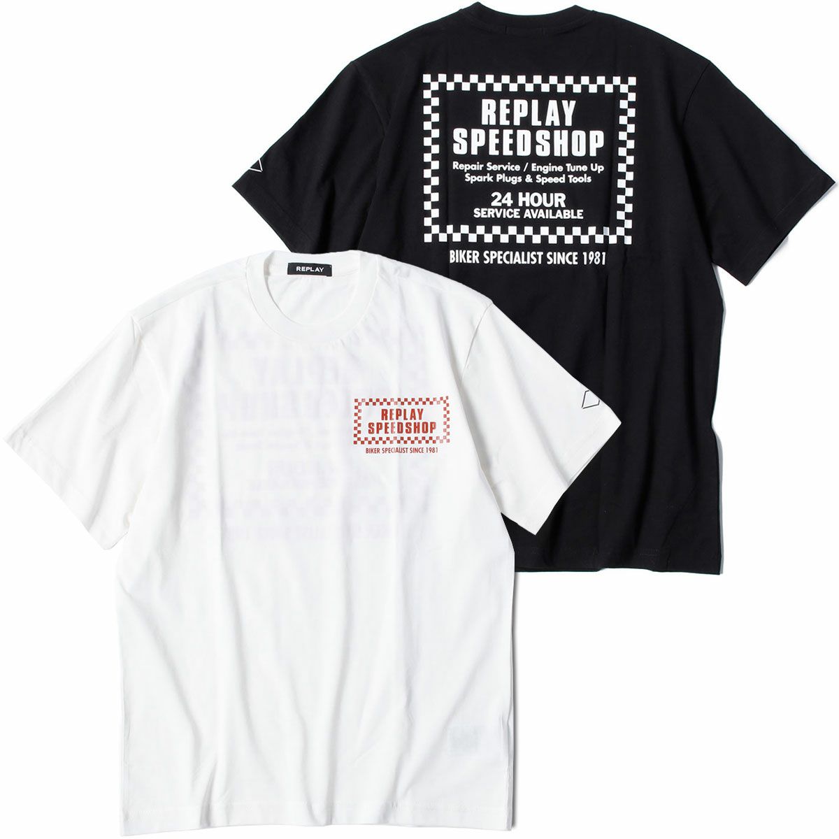 Replay｜バイカー プリント Ｔシャツ｜