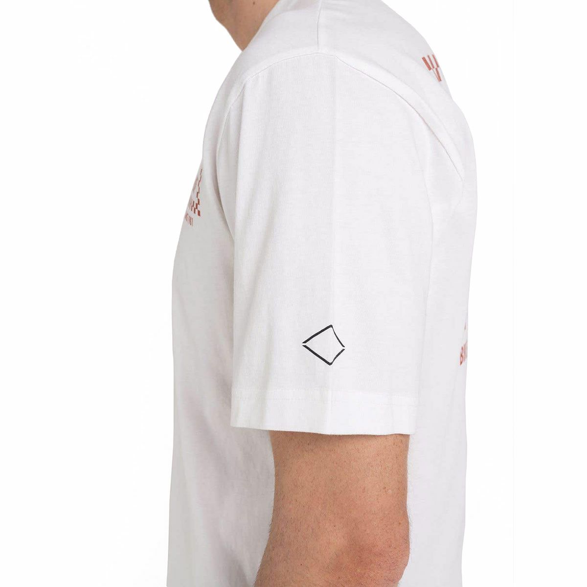 Replay｜バイカー プリント Ｔシャツ｜ホワイト｜モデル着用