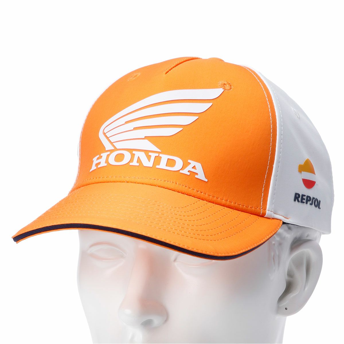 REPSOL HONDA｜レプソル ホンダ ツートン ベースボール キャップ｜帽子｜ホワイト×オレンジ｜着用
