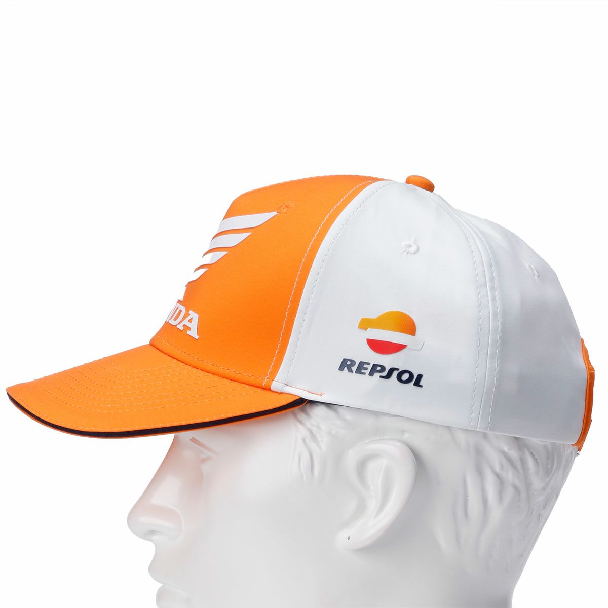 REPSOL HONDA｜レプソル ホンダ ツートン ベースボール キャップ｜帽子｜ホワイト×オレンジ｜着用