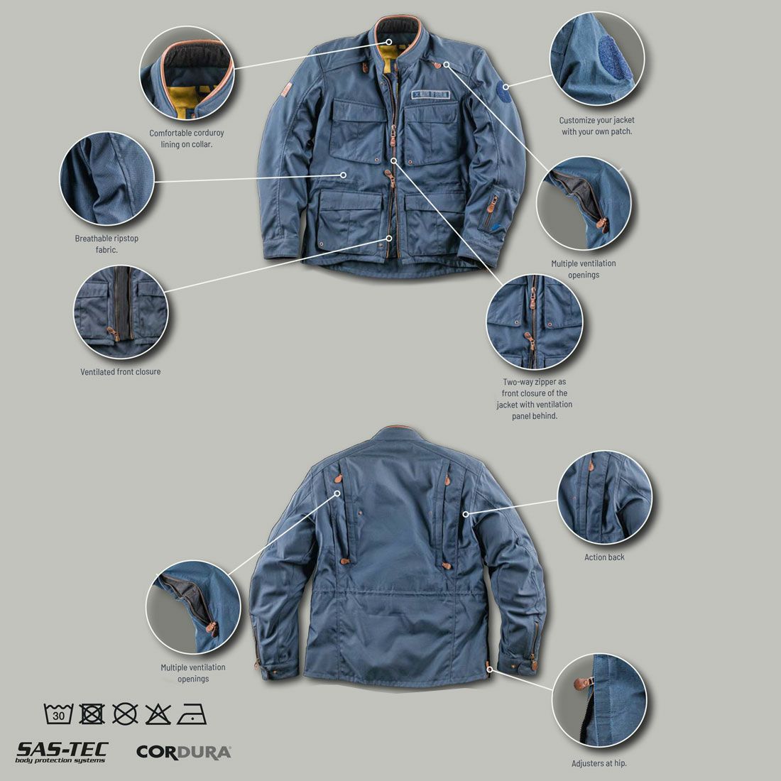 North of Berlin｜ドライゾーン ジャケット｜ファブリック｜ネイビー｜モデル着用