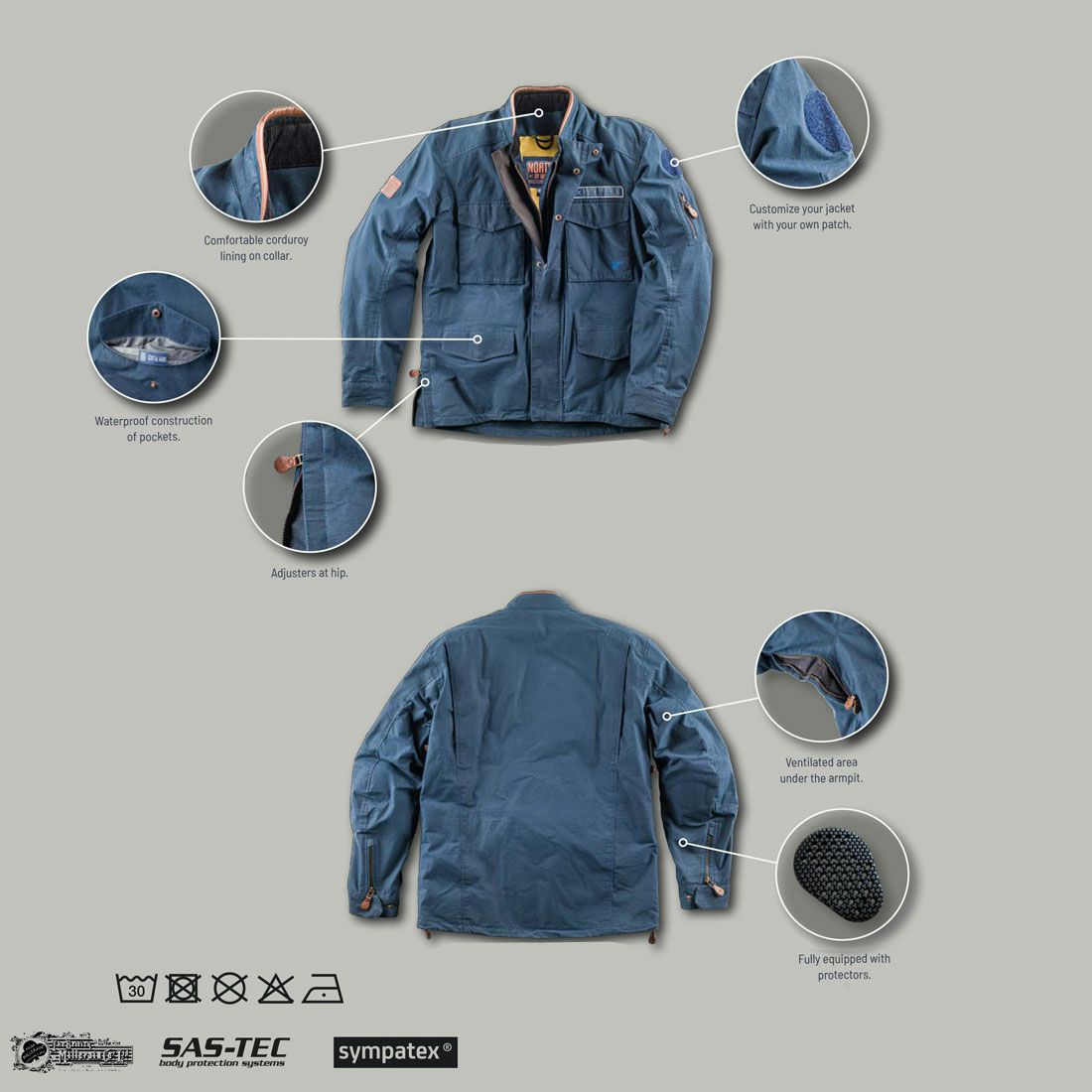 North of Berlin｜モト65 ジャケット｜ファブリック｜ネイビー