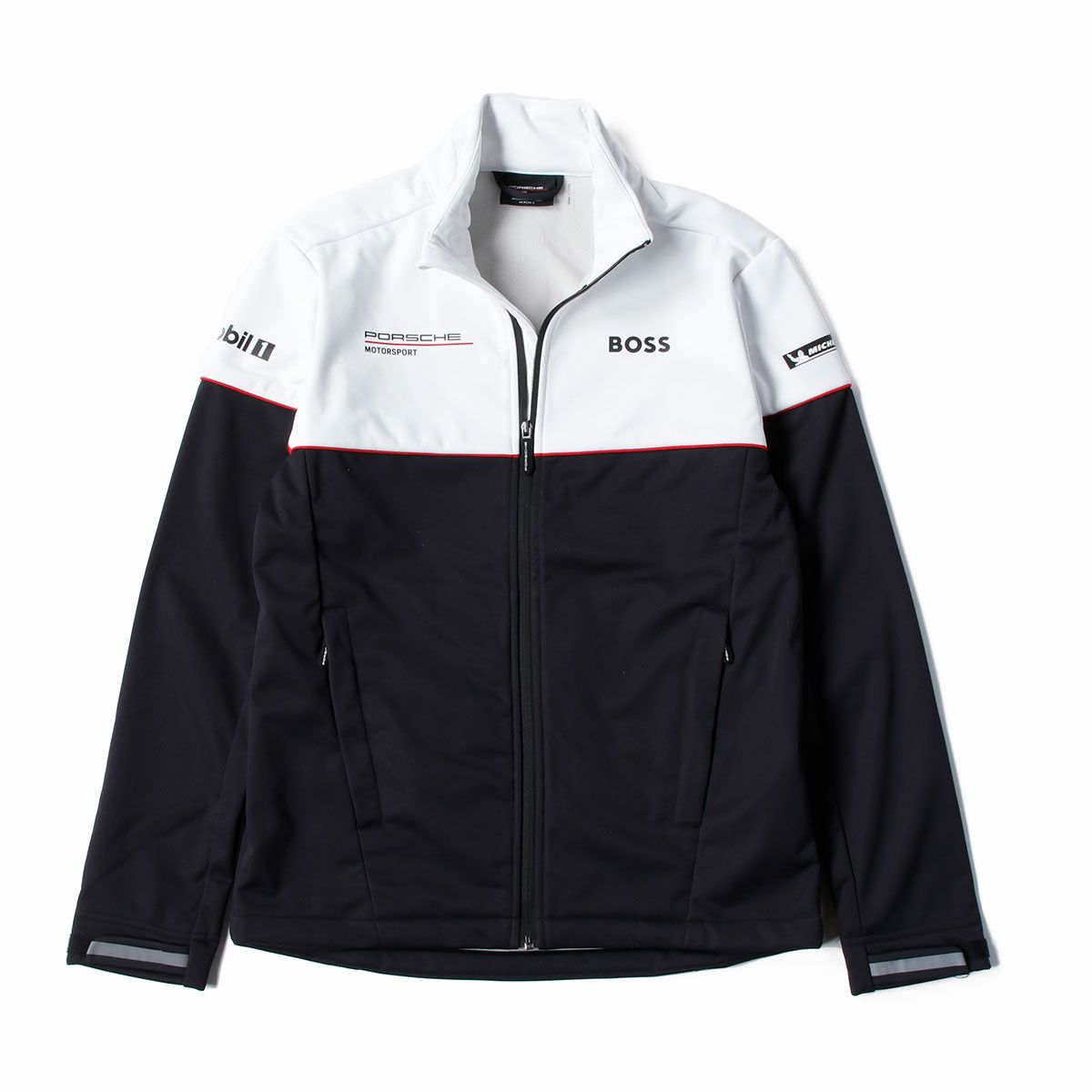 PORSCHE｜ポルシェ RP チーム ソフトシェル ジャケット｜アウター｜ブラック×ホワイト