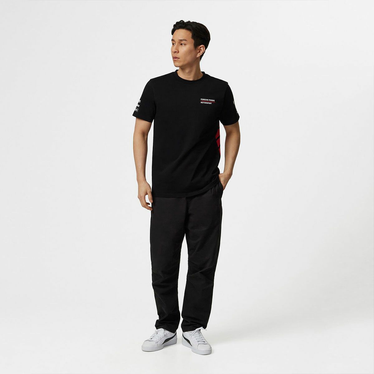 PORSCHE｜ポルシェ ペンスキー FW Tシャツ｜ブラック｜モデル着用