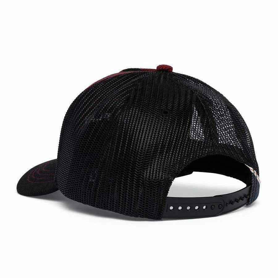 Replay｜ウール チェック キャップ｜帽子｜ブラック×ブラッドレッド