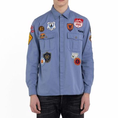 Replay｜コットンツイル パッチ シャツ｜