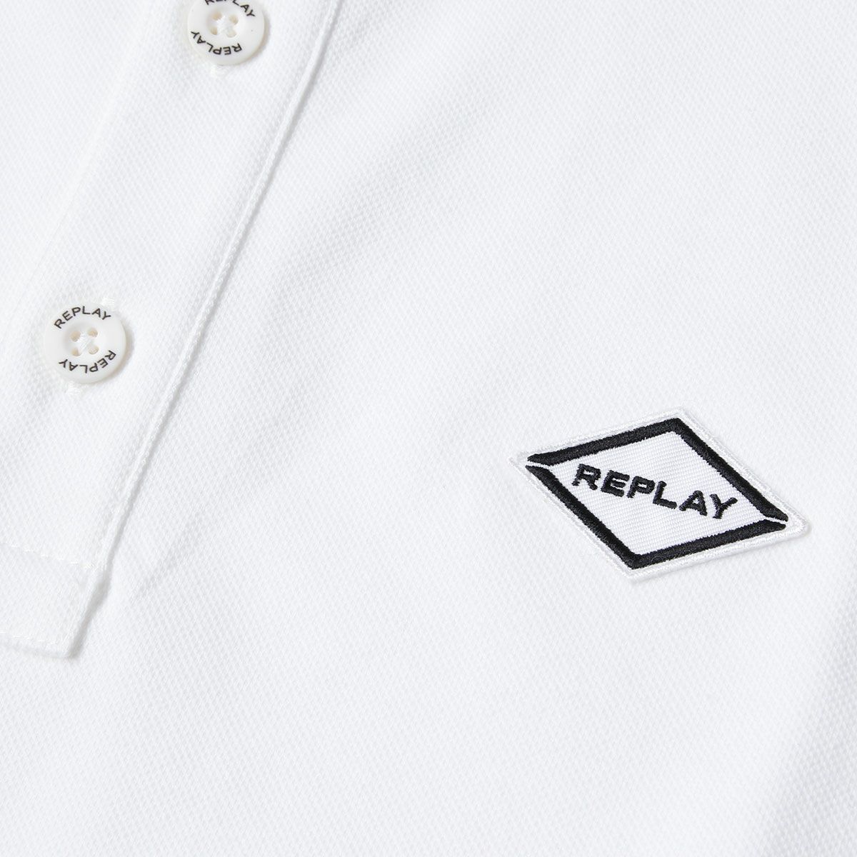 Replay｜コントラストカラーエッジ ポロシャツ｜ホワイト