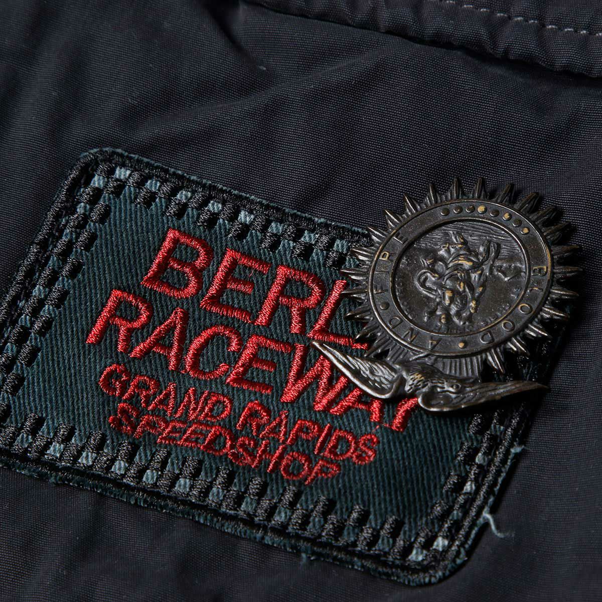 Replay｜ワックスドナイロン ライダーズパッチ バイカージャケット｜ファブリック｜パイレーツブラック