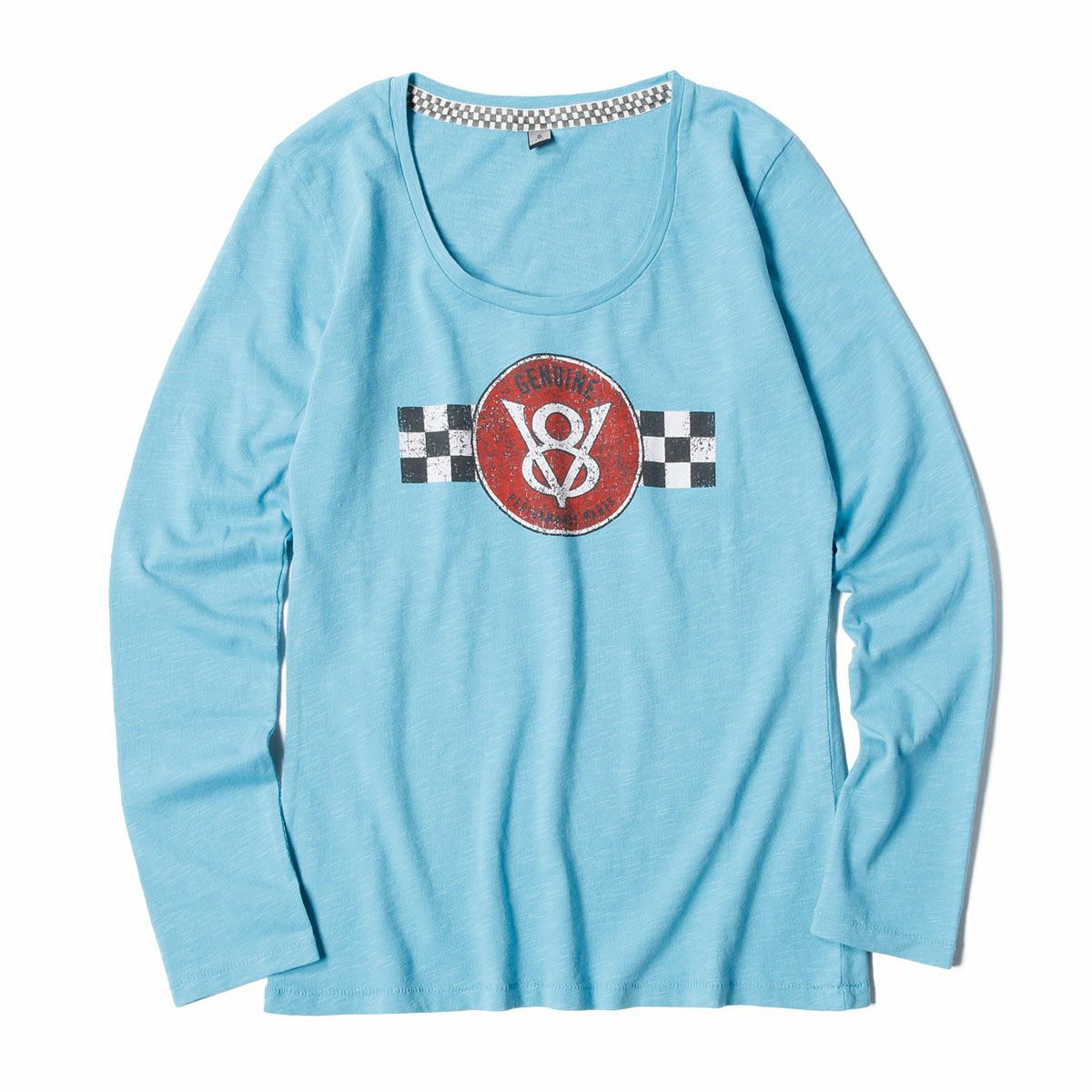 Warson Motors｜V8 ロングスリーブ Tシャツ レディ｜スカイブルー