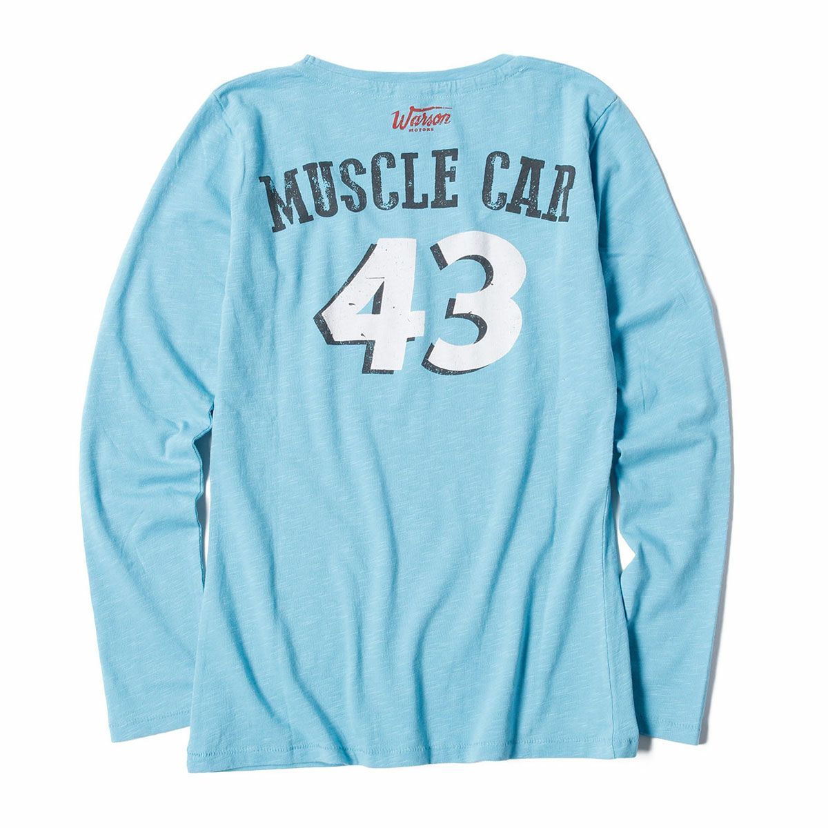 Warson Motors｜V8 ロングスリーブ Tシャツ レディ｜スカイブルー