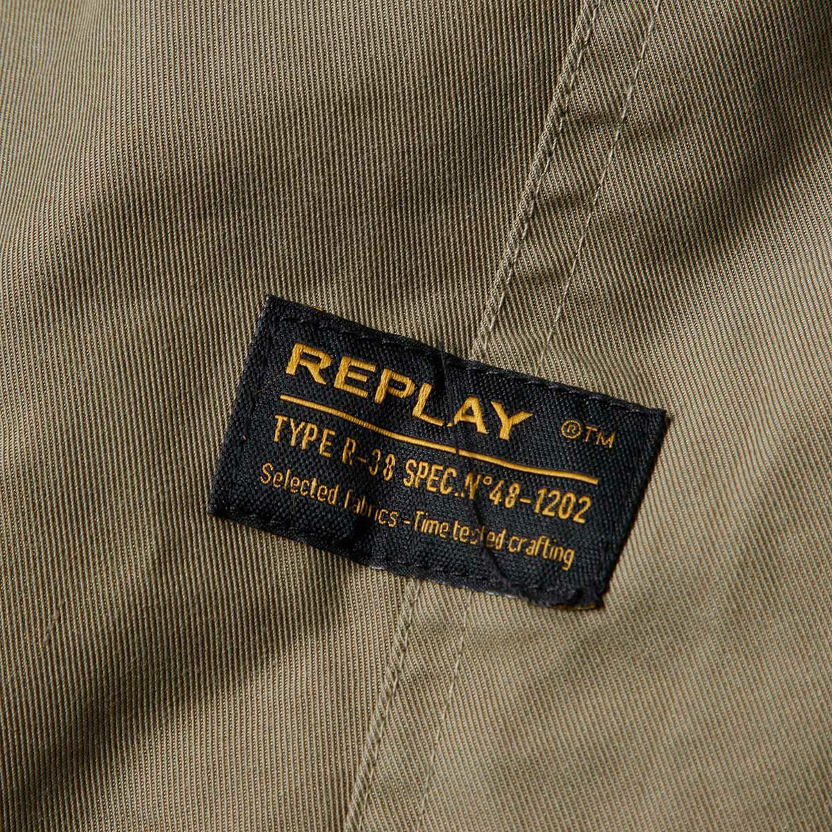 Replay｜フーディ パッチコート｜ファブリック｜アーミーグリーン