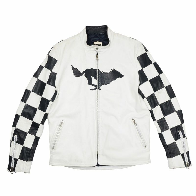 El Solitario｜クラーケン ストリート レーシング ジャケット｜レザー｜ホワイト×ブラック