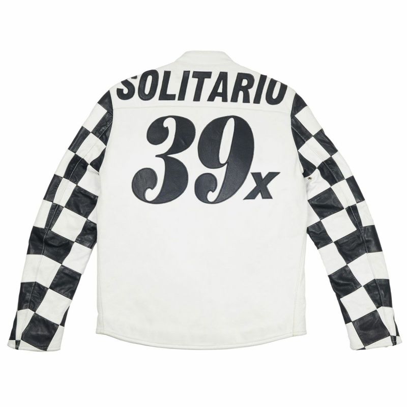 El Solitario｜クラーケン ストリート レーシング ジャケット｜レザー｜ホワイト×ブラック