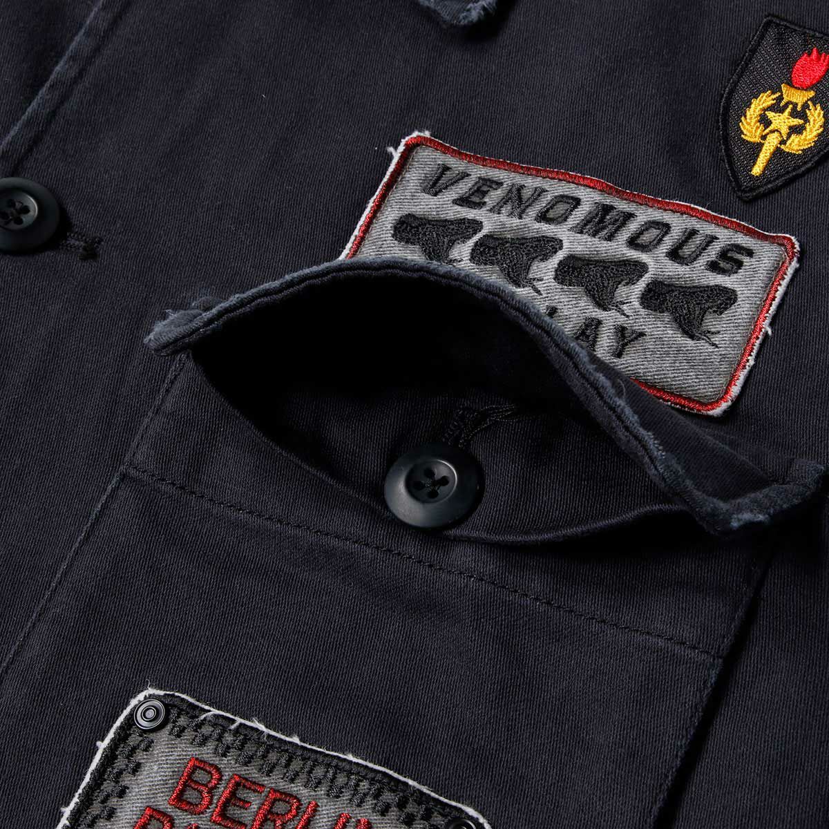 Replay｜レーサーパッチシャツ｜チャコール