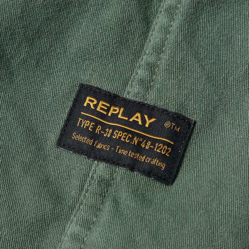 Replay｜レーサーパッチシャツ｜オリーブ