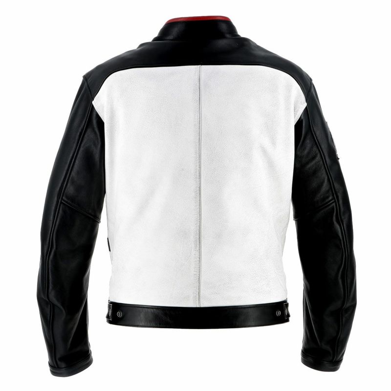 helstons｜ジェイ レザー ジャケット｜ホワイト×ブラック