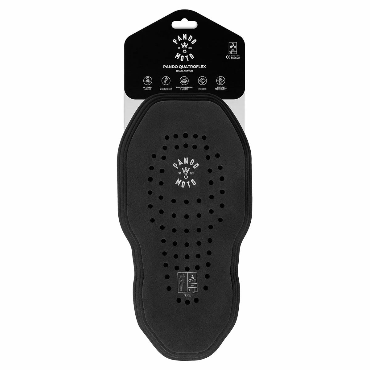 PANDO MOTO｜クァトロフレックス バック｜プロテクター｜ブラック