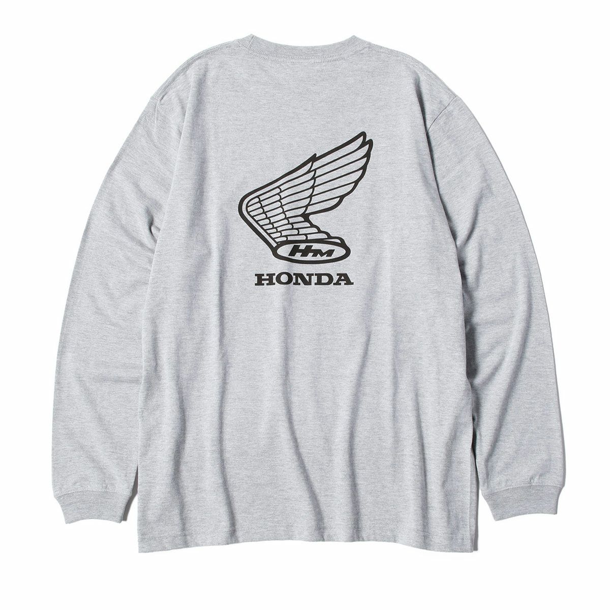 ONWORKS｜HONDAレトロウイングマーク長袖Tシャツ｜ロングスリーブ｜Mグレー
