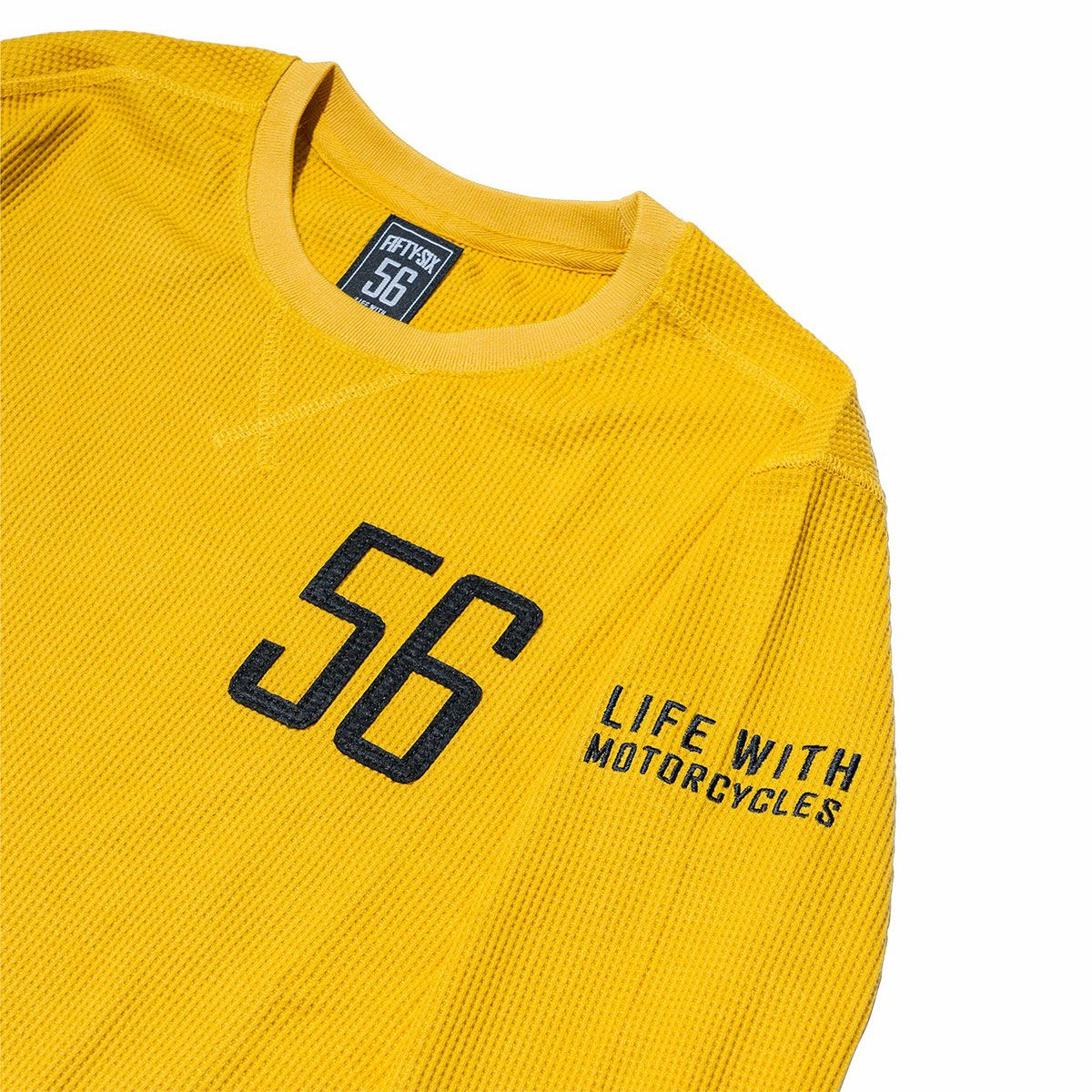 56design｜56 サーマル ワッフル｜ロングスリーブ｜マスタード