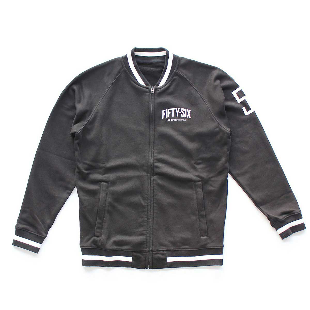 56design｜ジップ アップ スウェット｜ブラック