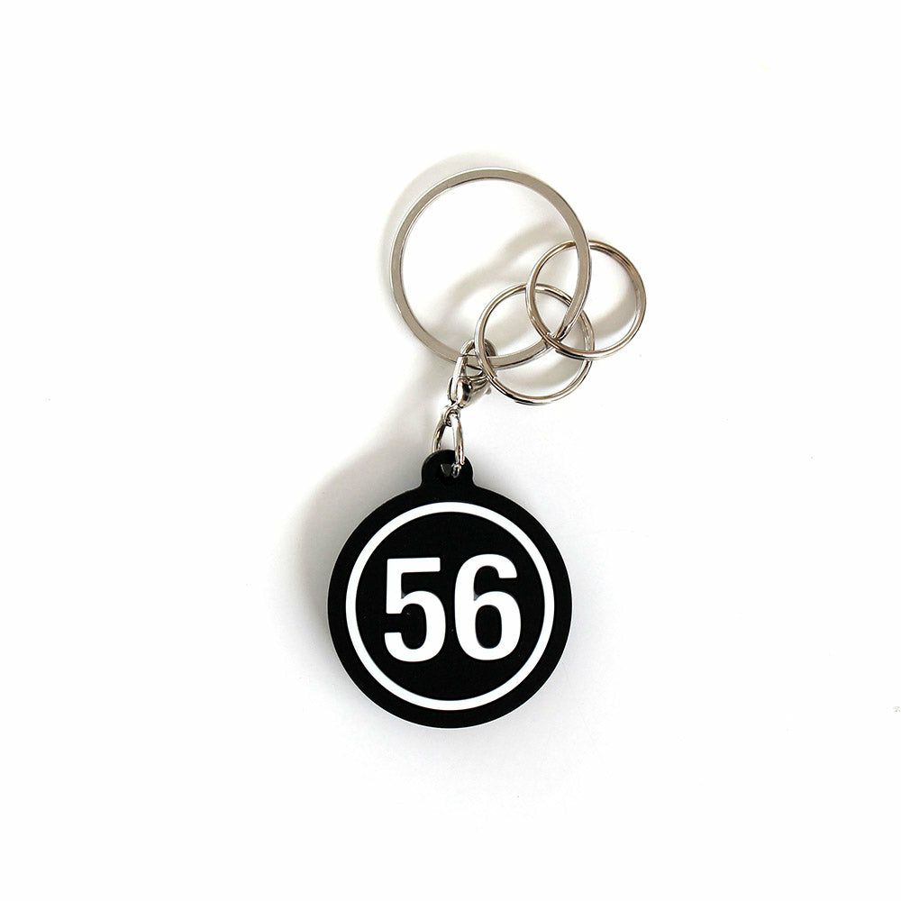 56design｜サークル ロゴ キーホルダー｜ブラック×ホワイト
