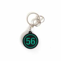 56design｜サークル ロゴ キーホルダー｜ブラック×グリーン