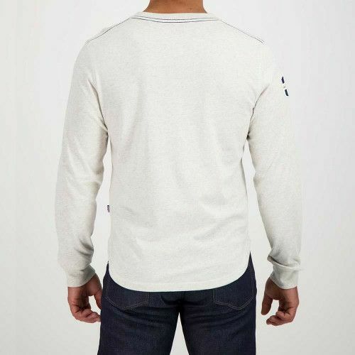 Steve McQueen｜ル・マン 24H スティーブ・マックィーン HENLEY ロングスリーブ Tシャツ｜ロングスリーブ｜エクリュヘザー｜モデル着用