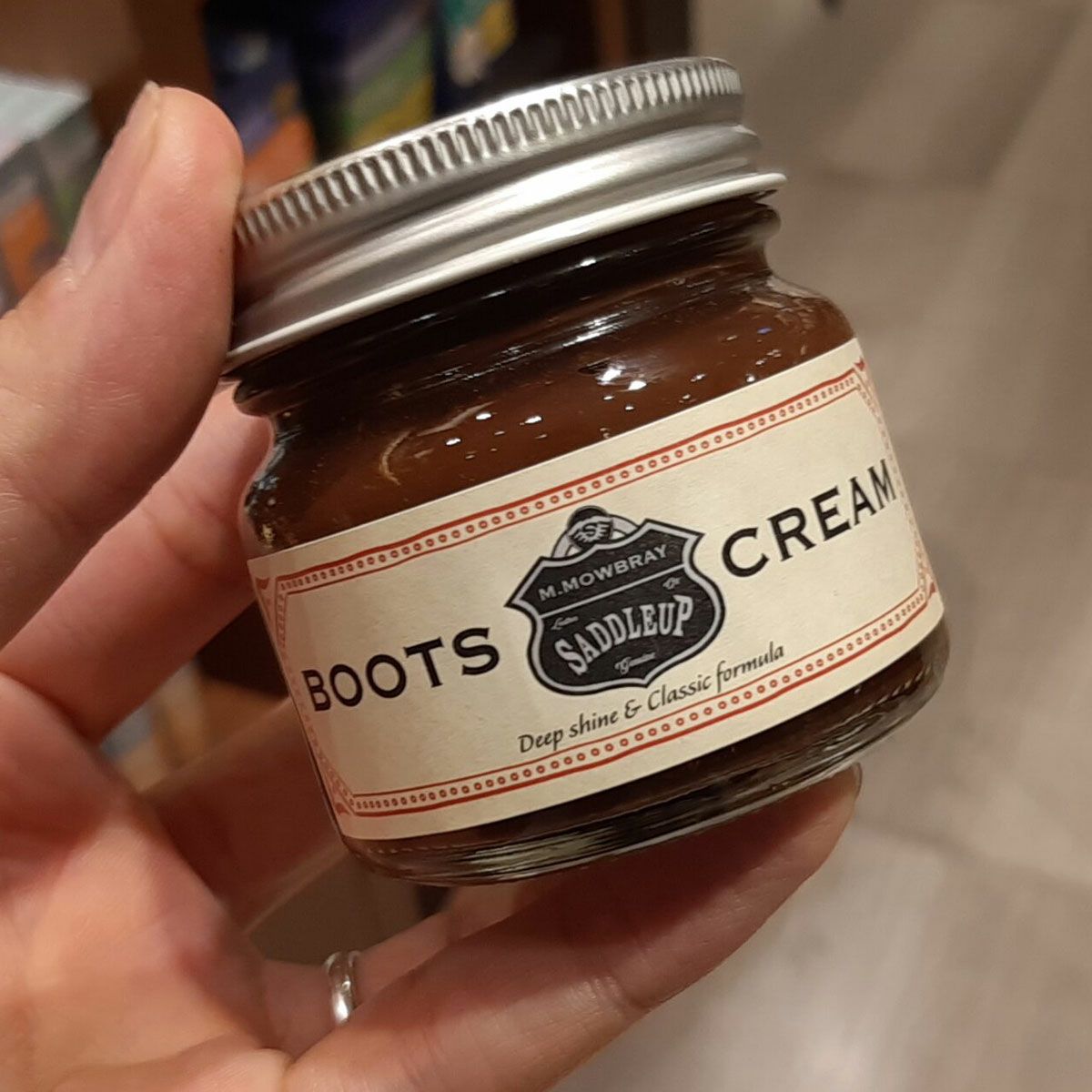 M.MOWBRAY｜サドルアップ ブーツクリーム｜レザーケア｜シガーブラウン