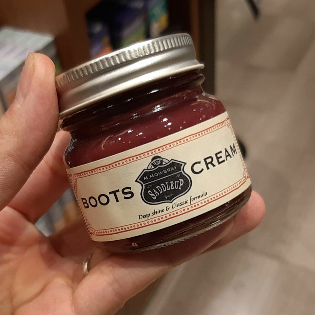 M.MOWBRAY｜サドルアップ ブーツクリーム｜レザーケア｜ブラックチェリー