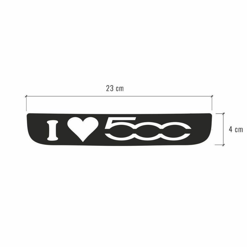 FIAT｜フィアット 500 ハイマウントブレーキランプ用 I LOVE 500ロゴステッカー｜
