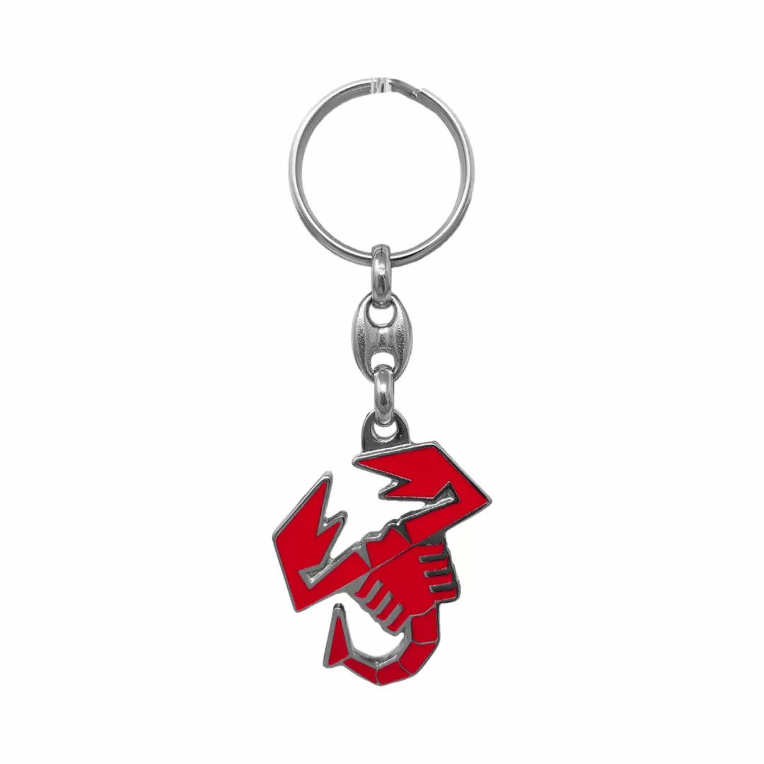 Abarth｜アバルト スコルピオーネ メタル キーリング｜キーホルダー｜レッド