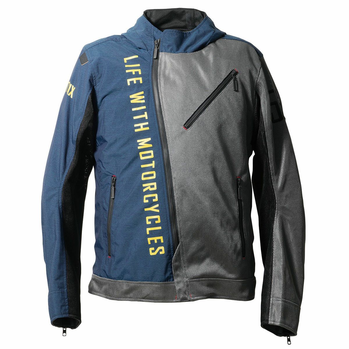 56design｜スラッシュ メッシュ ジャケット｜ネイビー×グレー