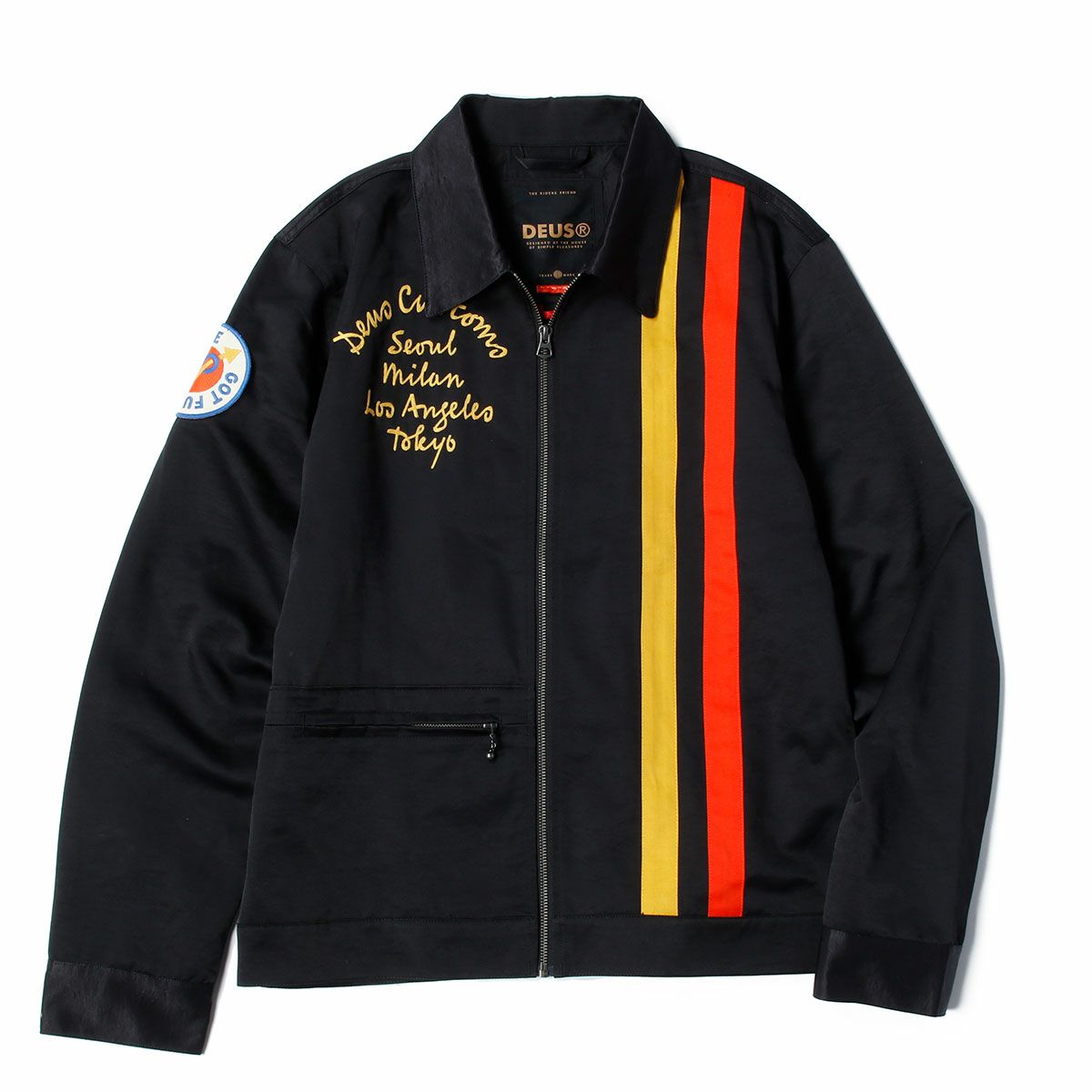 Deus Ex Machina｜チャイム レーシング ジャケット｜ファブリック｜ブラック