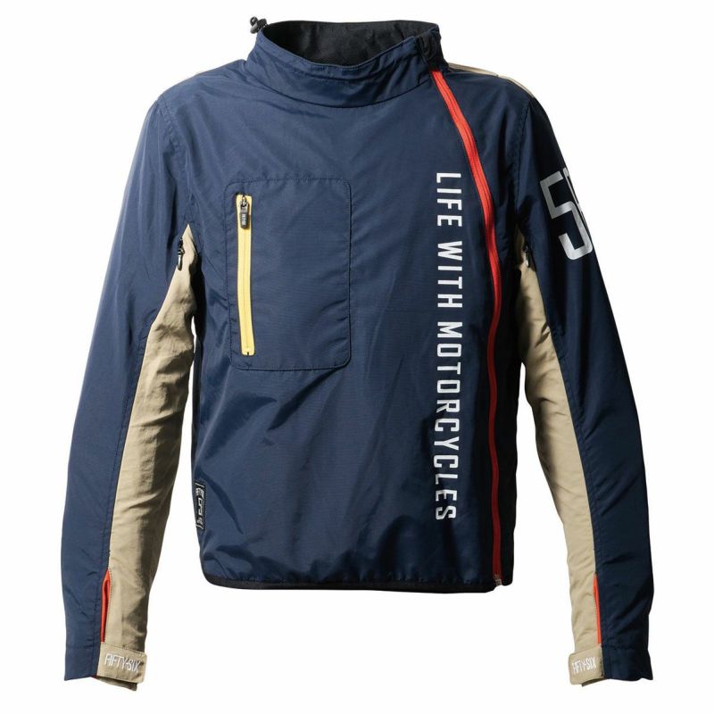 56design｜アーク ジップ ジャケット｜ファブリック｜ネイビー×ベージュ