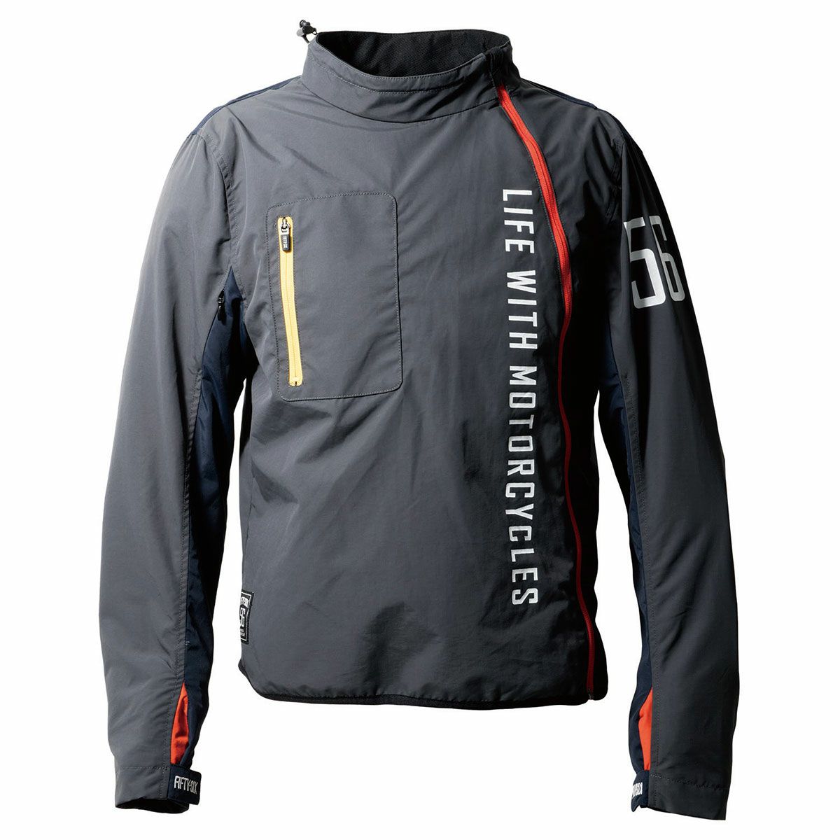 56design｜アーク ジップ ジャケット｜ファブリック｜ダークグレー×ネイビー