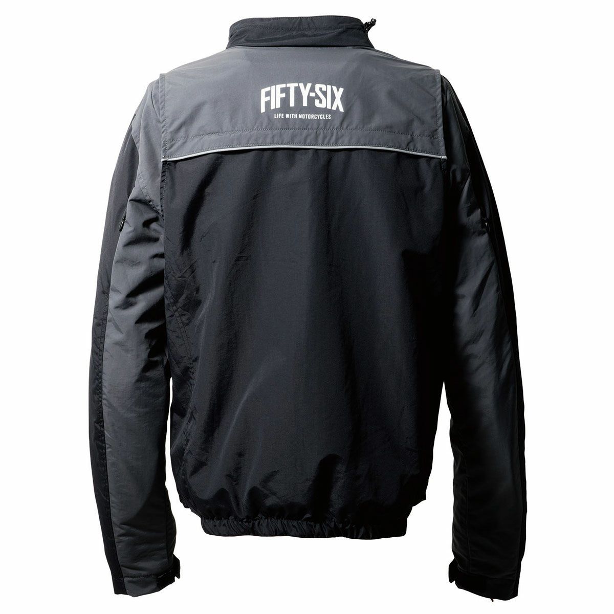 56design｜アーク ジップ ジャケット｜ファブリック｜ブラック×ダークグレー