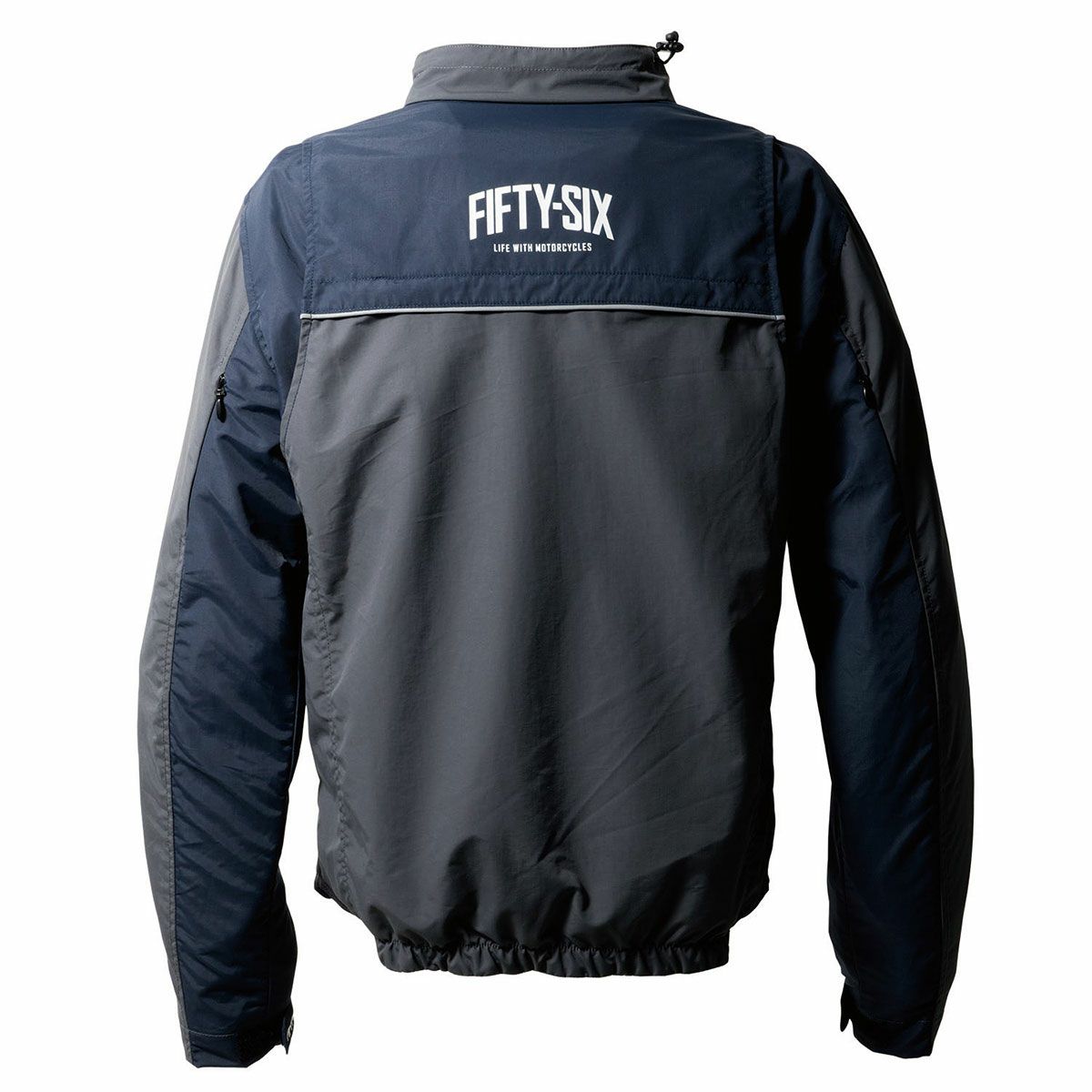 56design｜アーク ジップ ジャケット｜ファブリック｜ダークグレー×ネイビー